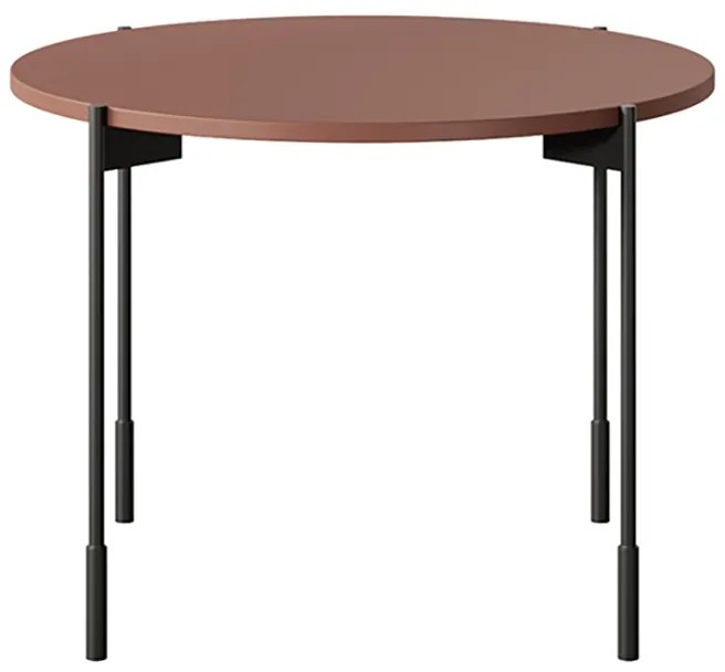Stolik kawowy Sonatia 60 cm okrągły na metalowych nogach - burgund