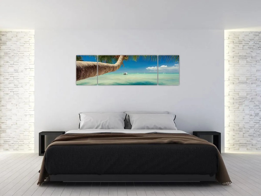 Obraz - Czyste morze z palmą (170x50 cm)