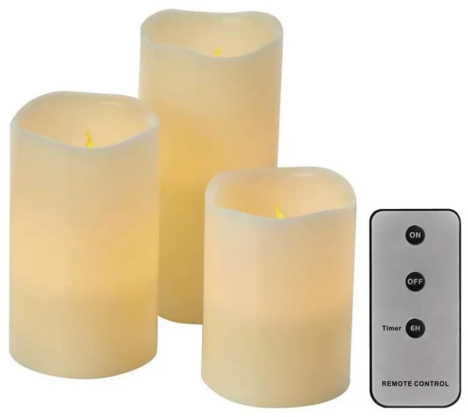 SET 3x LED Dekoracja bożonarodzeniowa 3xLED/3x3AAA + pilot