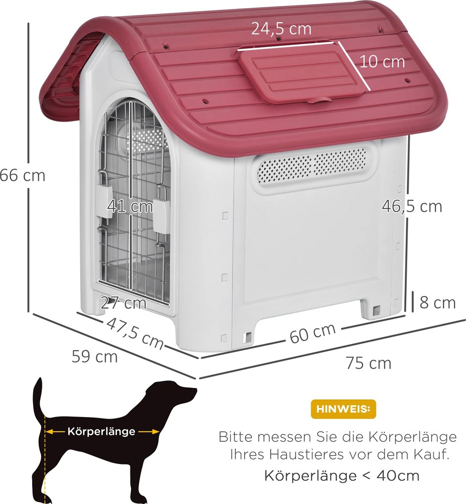 PawHut Buda dla psa na zewnątrz domek dla psa ze świetlikiem dla małych psów metal PP