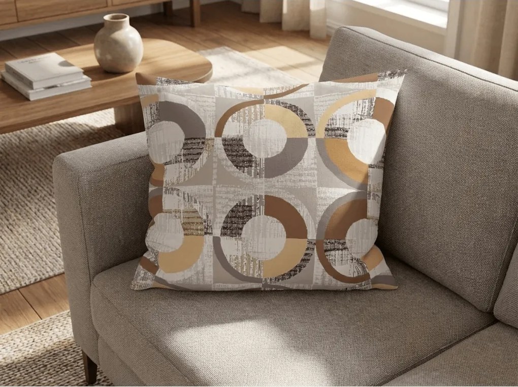 Zestaw 2 szt. dekoracyjnych poszewek na poduszkę z mikrofibry CIRELLO 45x45 cm, brązowo-szary