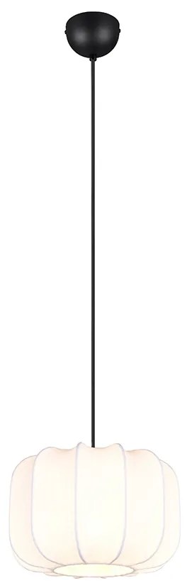 Lampa wisząca Japandi czarna z białym kloszem 25 cm - Madleine