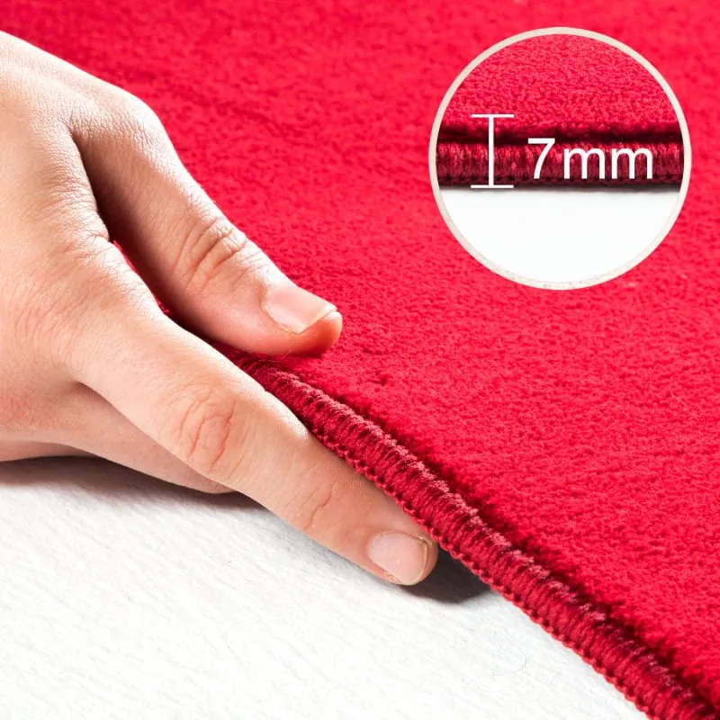 Dywan pluszowy Sky czerwony antypoślizgowy do prania 200 cm x 200 cm koło