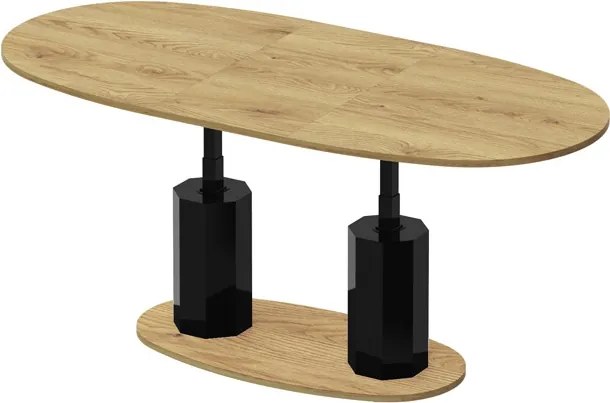 Rozkładany i podnoszony ławostół Barletta w drewnianym dekorze