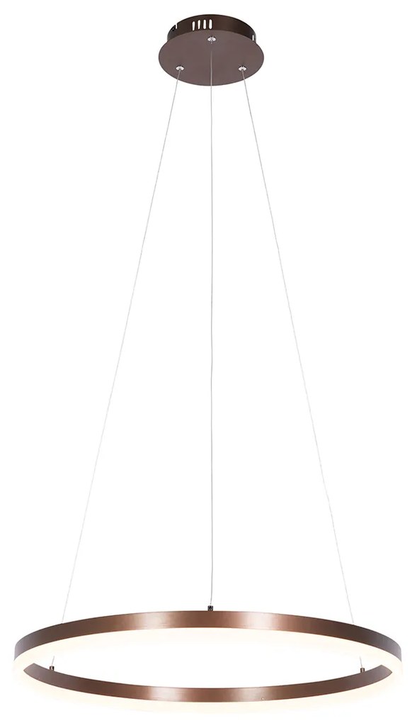 Lampa wisząca ciemnobrązowa 60 cm w tym LED 3-stopniowy ściemniacz - Anello Nowoczesny Oswietlenie wewnetrzne