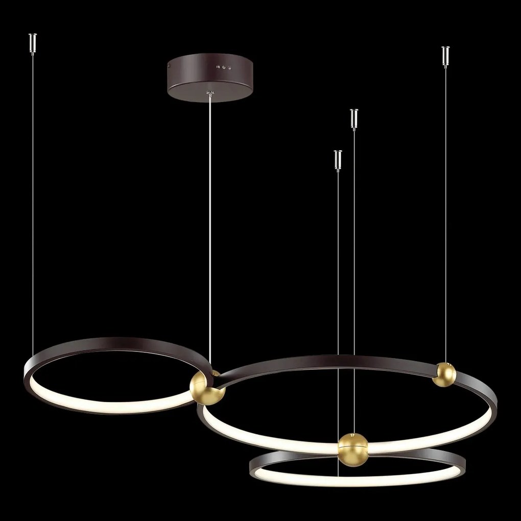 Potrójna lampa wisząca ringi czarna Aurora 50 cm No.3