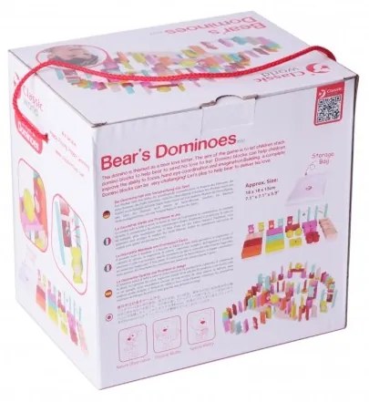 Drewniane kolorowe domino - misie classic world
