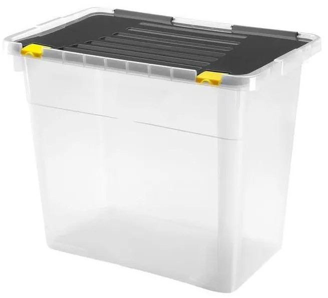 Pojemnik do przechowywania DRAGON 72 l czarny/przezroczysty