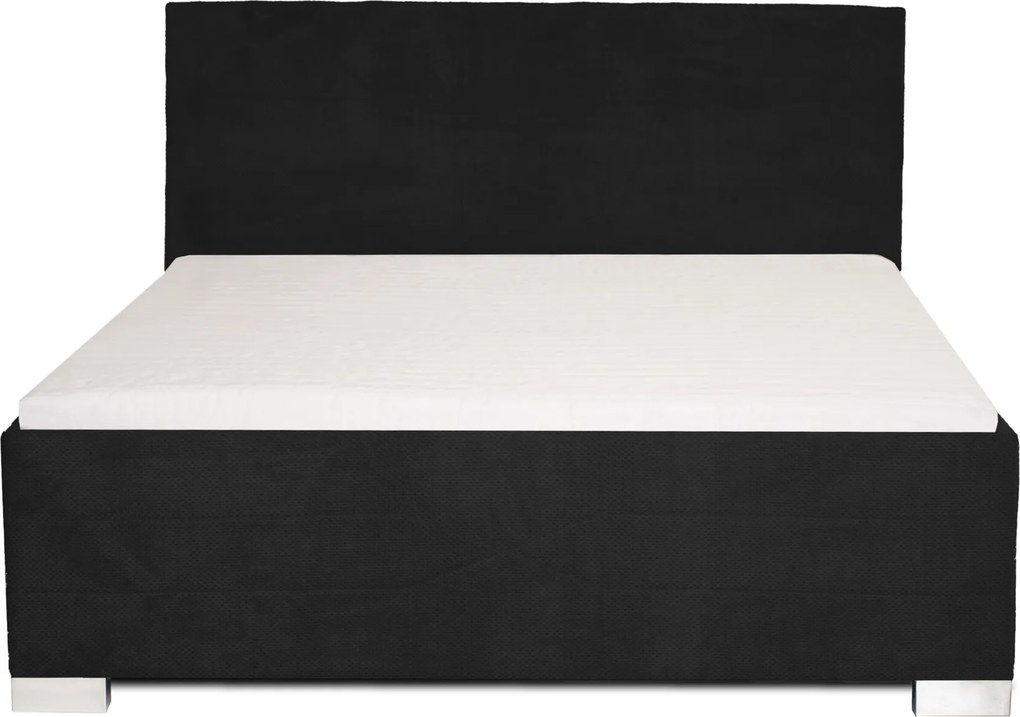 MEGA OKAZJA Łóżko KATI czarne Tkanina DOT100 160x200 cm Czarny Bez materaca