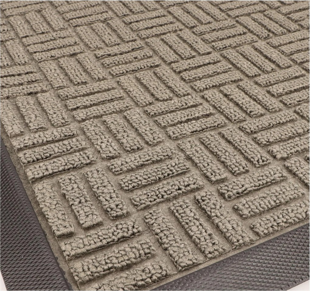 Wycieraczka 40x60cm oliwkowa materiałowa z gumowym spodem i krawędziami