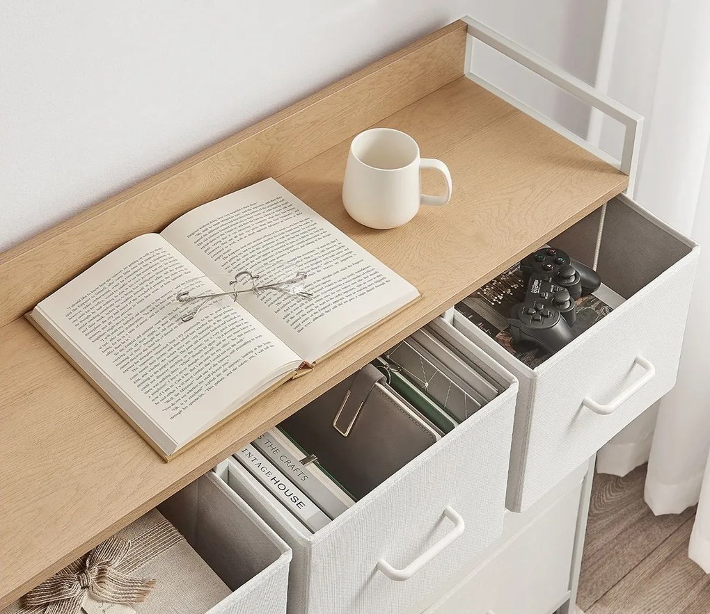 Komoda z szufladami FLEXIRO 98x85 cm, dąb/biała