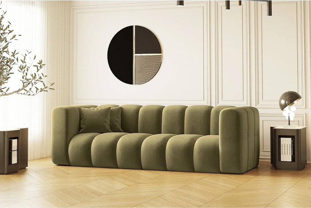 Sofa modułowa trzyosobowa Grand, tkanina Salvador, Oliwkowy