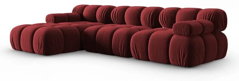 Czerwona aksamitna sofa 285 cm Bellis – Micadoni Home