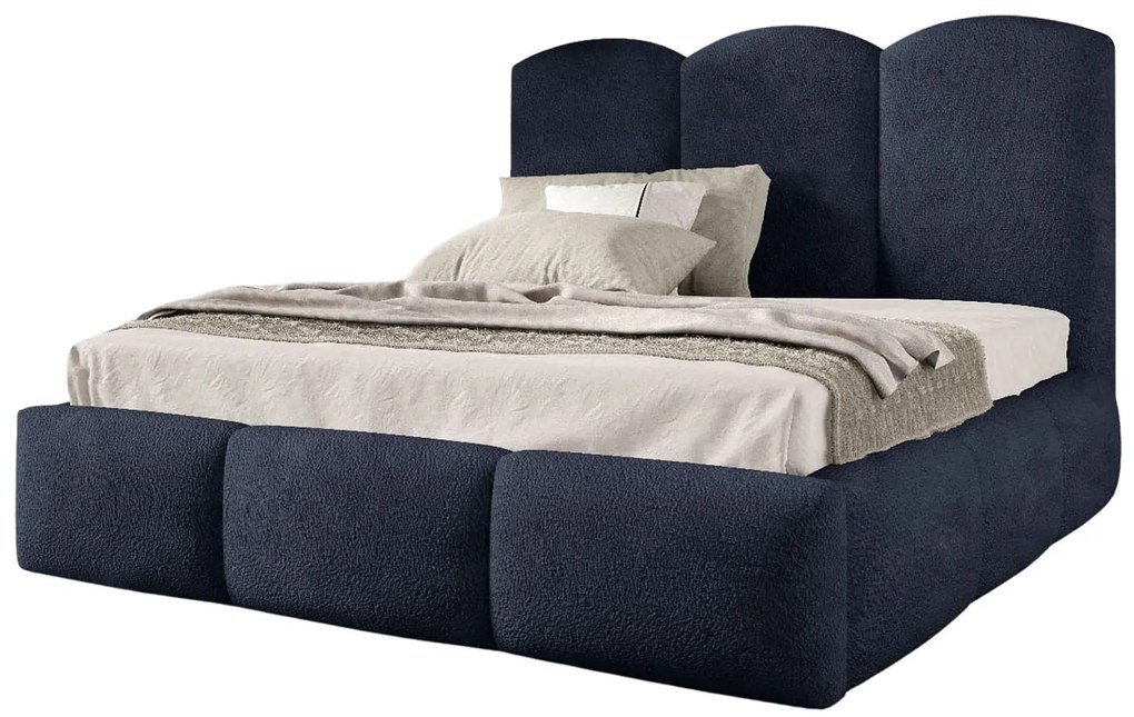 Granatowe nowoczesne łóżko chmurka z pojemnikiem 5 rozmiarówc L8-H96