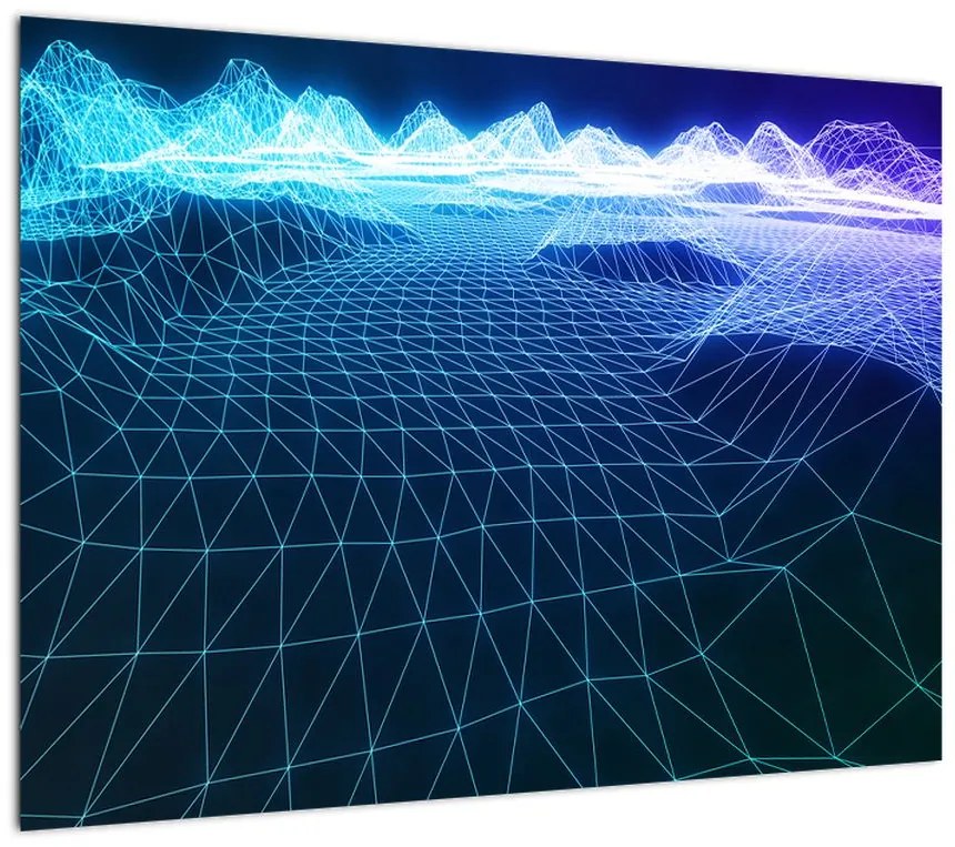 Obraz na szkle - Góry w modelu komputerowym (70x50 cm)