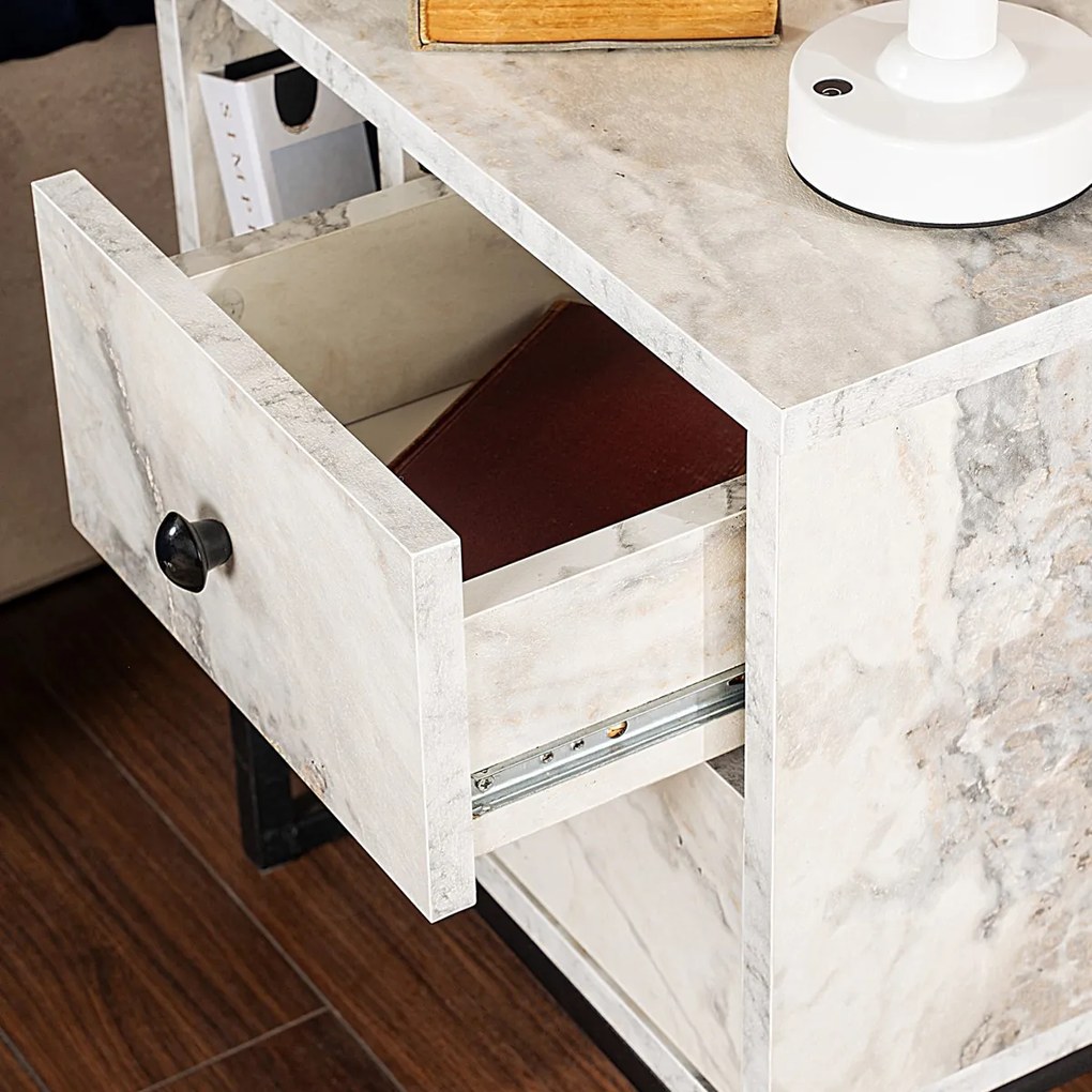 Stolik nocny Glimmer Fressia Marble Black