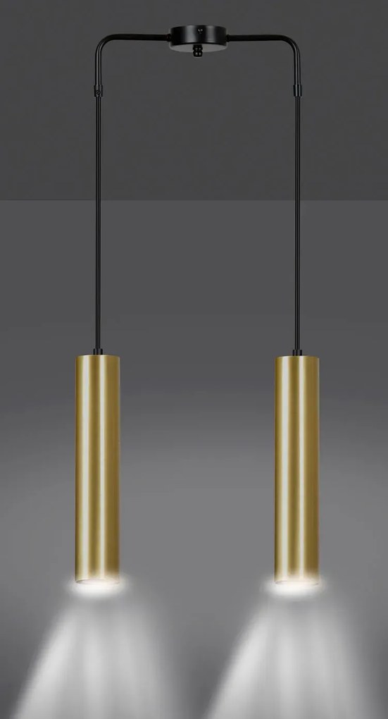 Czarna podwójna lampa wisząca tuba - 6X D062 S8-W28