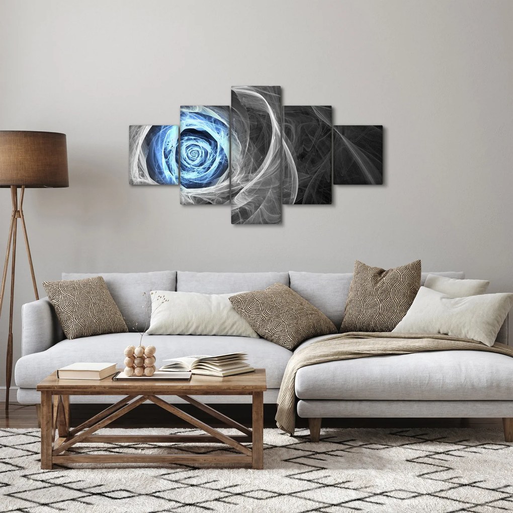 Obraz - Abstrakcyjny niebieski róż (125x70 cm)
