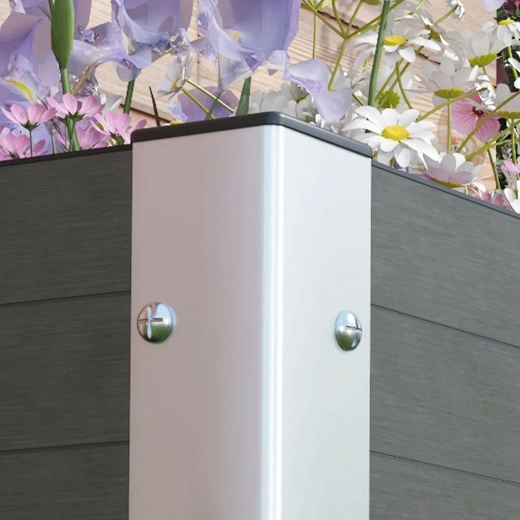 Outsunny Grządka ogrodowa ziołowa, odporna na warunki atmosferyczne, z otwartym dnem, 60 x 60 x 30 cm, ciemnoszara