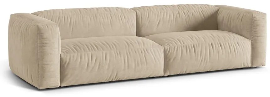 Beżowa aksamitna sofa modułowa 320 cm Martina – Micadoni