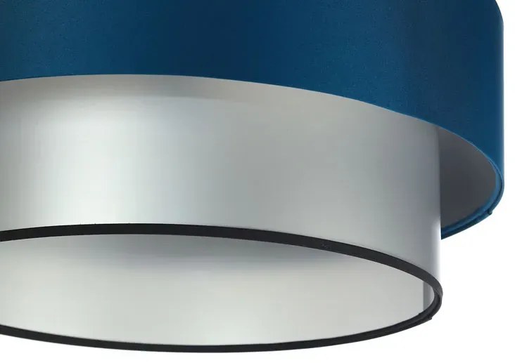 Srebrno-granatowa lampa wisząca z abażurem - 6X S416 R6-P04