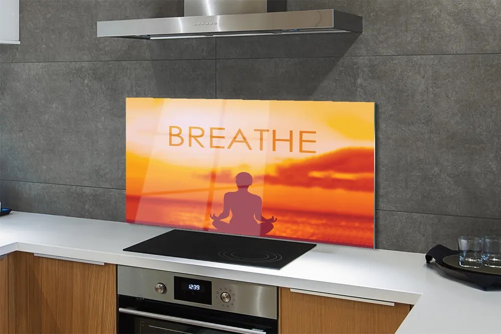 Szklany Panel Kobieta i Napis pod Słońcem