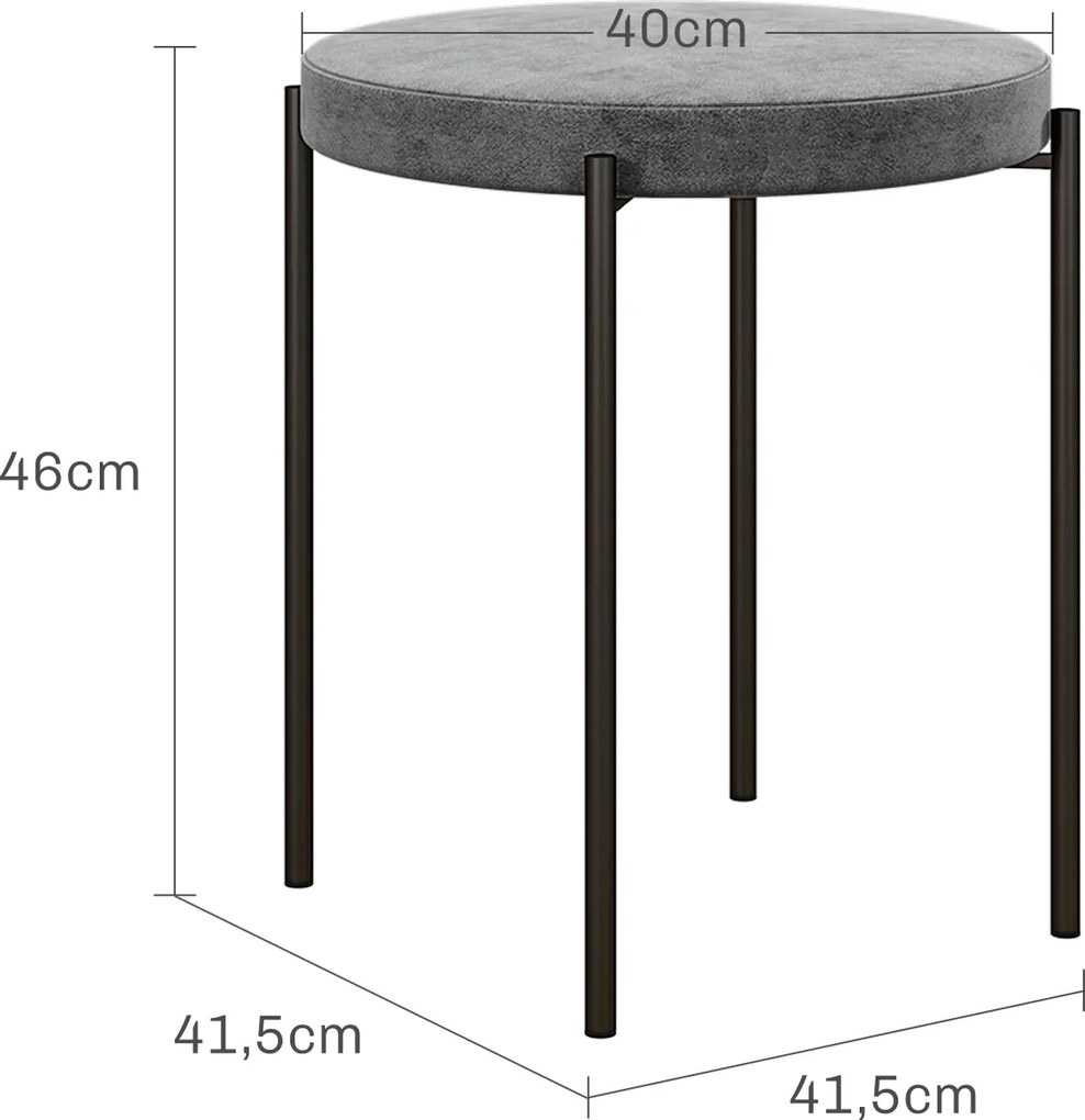 HOMCOM Zestaw 4 hokerów kuchennych aksamitne ciemnoszare do 120 kg stalowy stelaż nowoczesne | Aosom PL