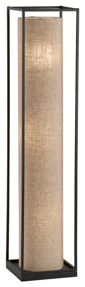 Czarno-beżowa lampa stojąca z tekstylnym kloszem (wysokość 114,5 cm) Thor – Fischer & Honsel