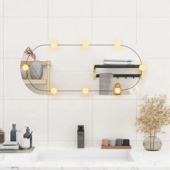 Designerskie owalne lustro wiszące LED 35x80 cm R5-C23