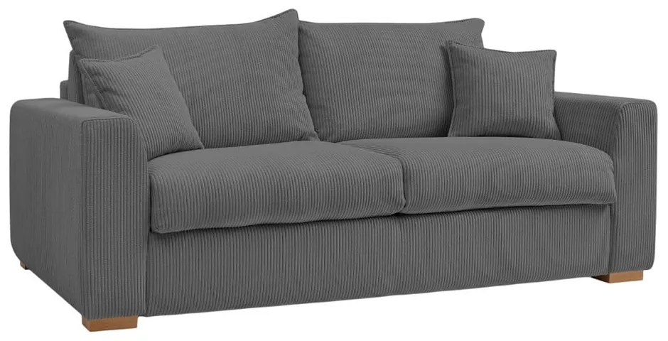 Szara sztruksowa rozkładana sofa 225 cm Augustin – Bobochic Paris