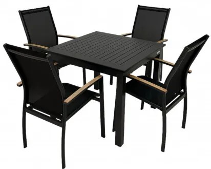 EXPERT WOOD antracyt - komplet wypoczynkowy aluminiowy 4+1