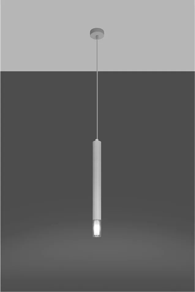 Biała metalowa lampa wisząca ø 8 cm Vittoria – Sollux