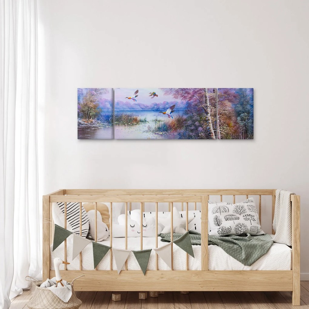 Obraz - Idzie jesień, obraz olejny (170x50 cm)