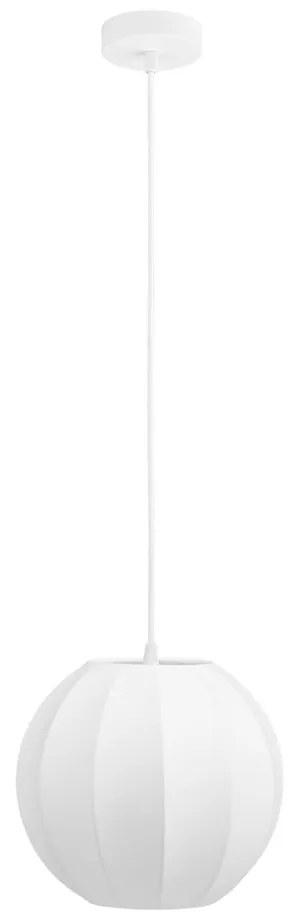 Biała lampa wisząca z tekstylnym kloszem ø 25 cm Coventry – House Nordic