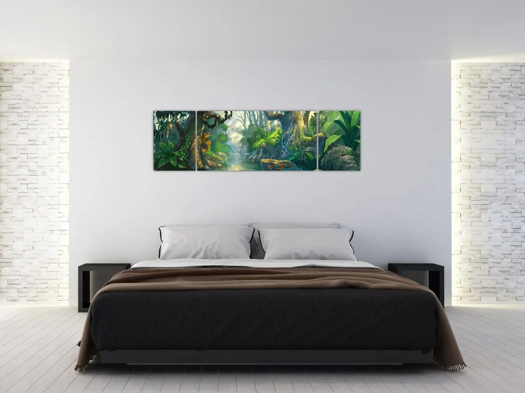 Obraz - Ilustracja lasu tropikalnego (170x50 cm)