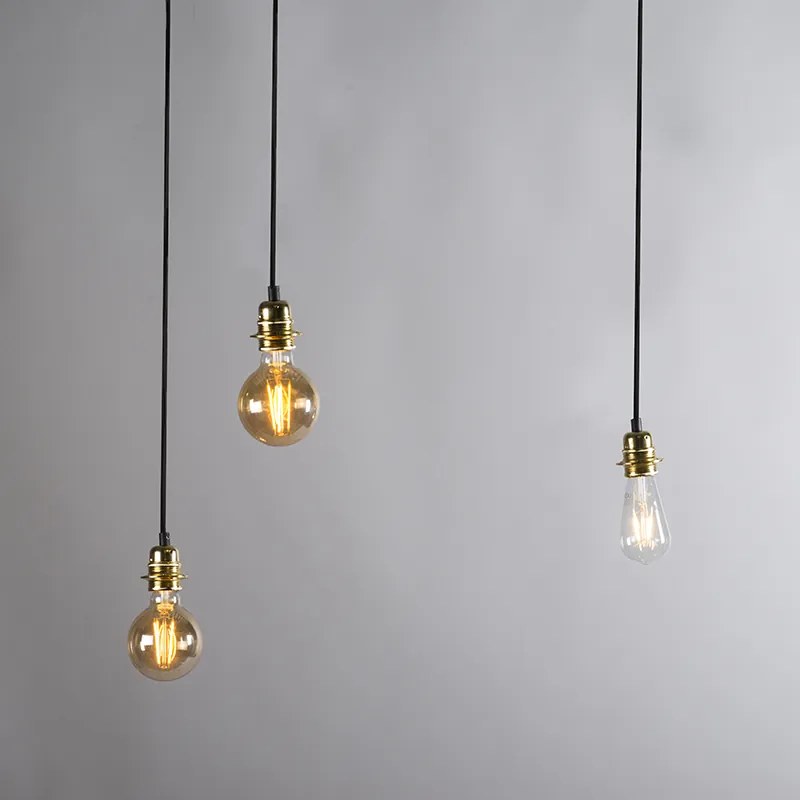 Retro lampa wisząca czarna - Granny Frame 3 Retro Oswietlenie wewnetrzne