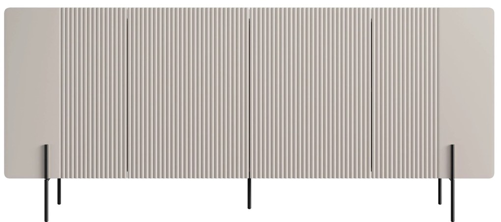 Komoda Malmi 200 cm czterodrzwiowa - kaszmir / czarne nóżki
