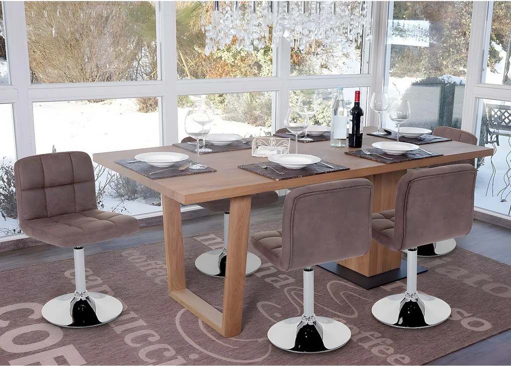 Krzesło do jadalni Cadiz (zestaw 6 sztuk),  vintage ciemny brąz