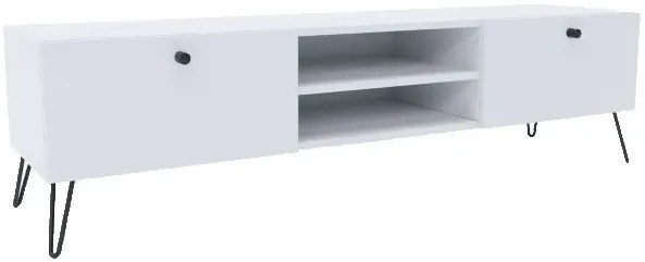 Biała szafka RTV na metalowych nóżkach K7-W75