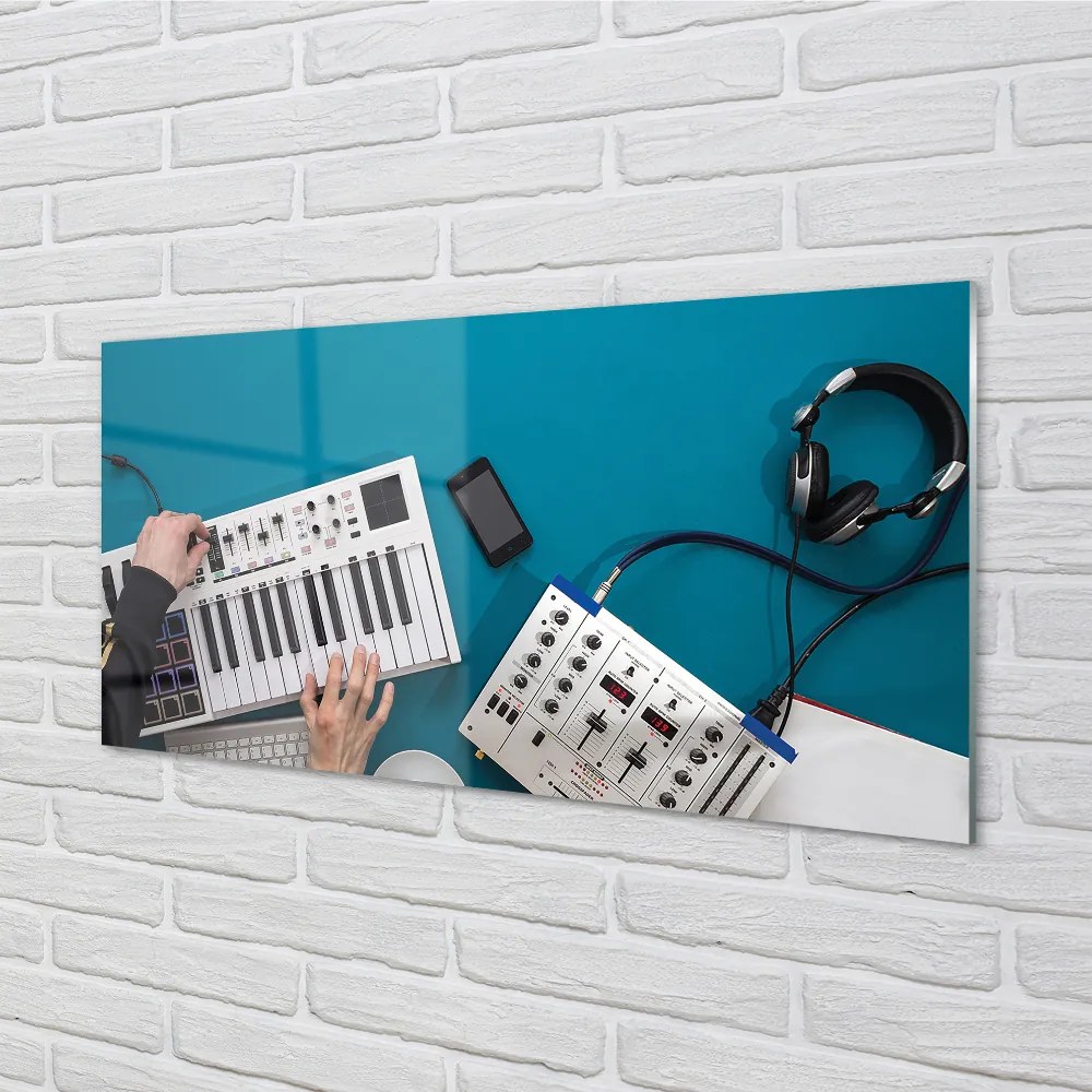 Szklany Panel Konsola DJ słuchawki