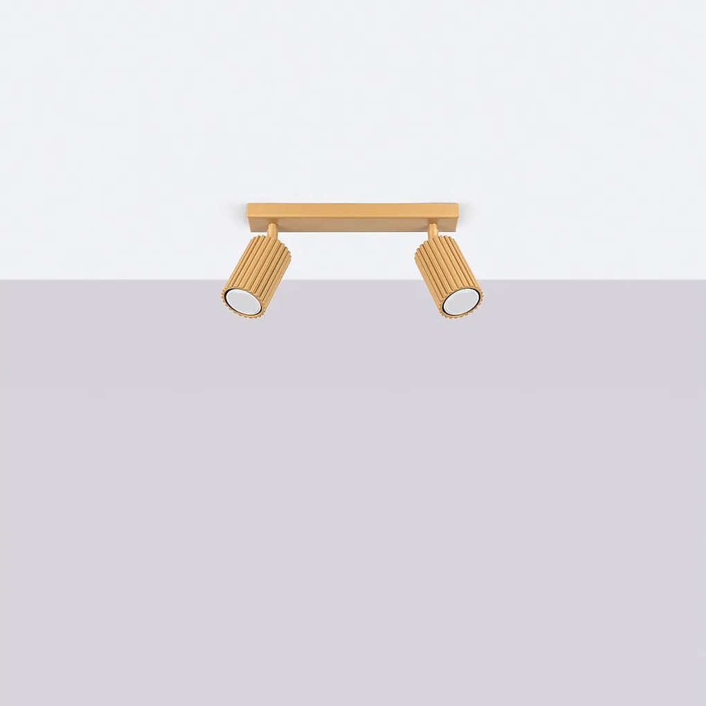 Lampa sufitowa minimalistyczny Gloow, aluminium - 2 źródło światła 4000K - L.30 x H.16.5 cm - złoty