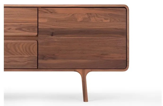 Brązowa szafka pod TV z litego drewna orzechowego 180x65x45 cm Fawn – Gazzda
