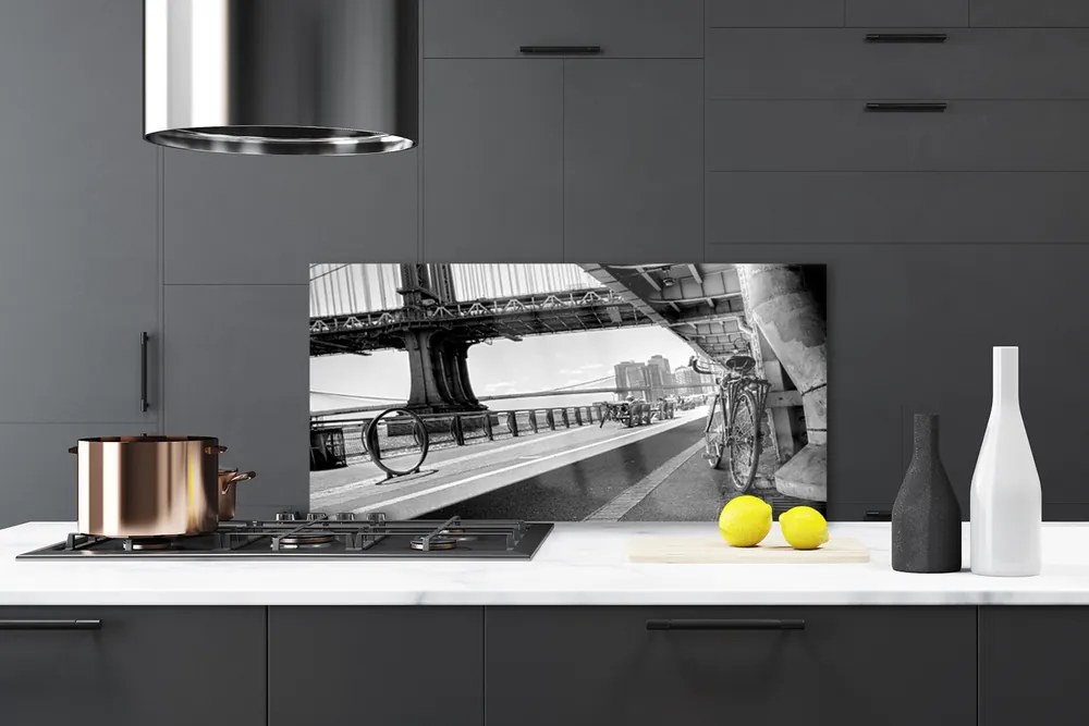 Panel Szklany do Kuchni Rowerowy Szlak nad Mostem