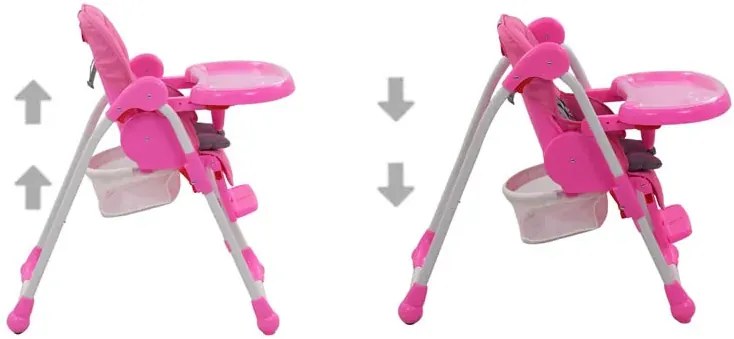 Różowe regulowane krzesełko do karmienia W2-K60