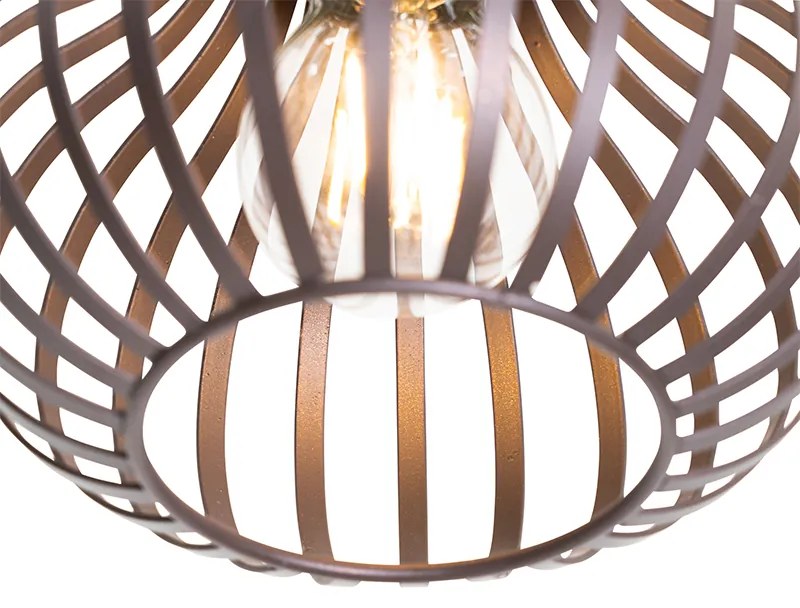 Nowoczesna lampa sufitowa brązowa 18 cm - Saffira Nowoczesny Oswietlenie wewnetrzne