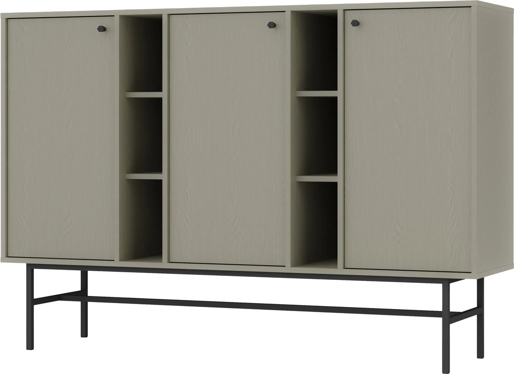 Komoda TORINO - Zielony / Wysokość 108 cm / 158 cm / Bez szuflad