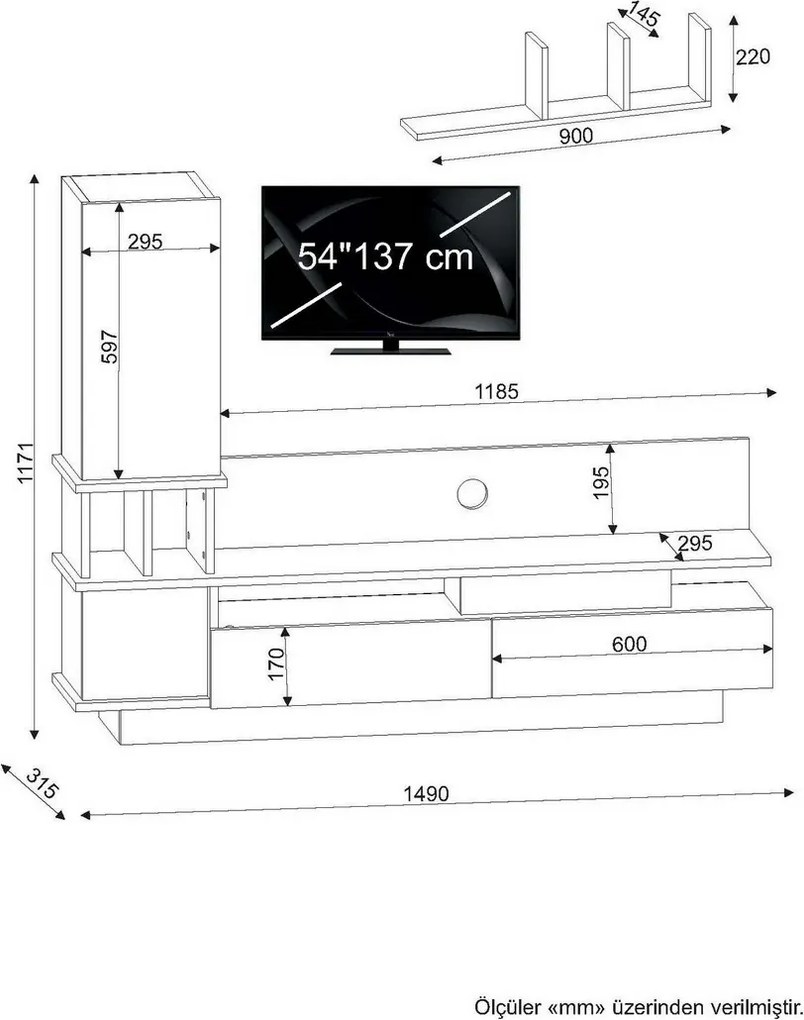 Ściana telewizyjna Como White and Cordoba