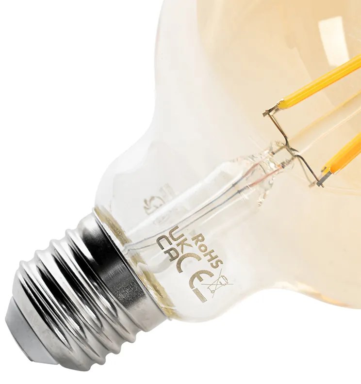 Zestaw 5 inteligentnych żarówek LED E27 G95 Gold 4,9W 470lm 1800-4000K