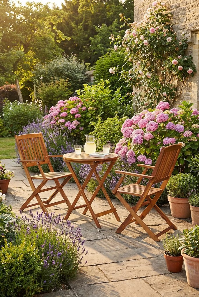 Drewniany stół i krzesła do ogrodu E9-H44