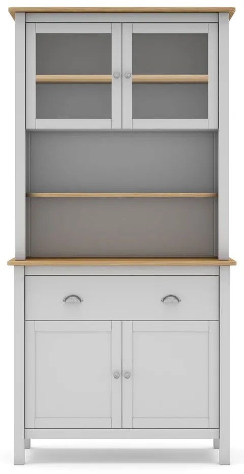 Biała witryna z litego drewna sosnowego 90x180,5 cm Misti – Marckeric